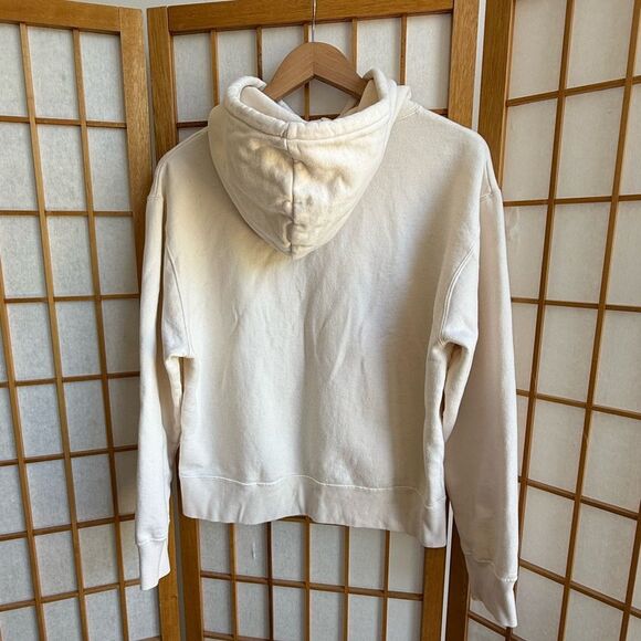 Sandro Lowin Appliqued Embroidered Cotton-Fleece Hoodie in Neutrals | Small - Picture 3 of 12